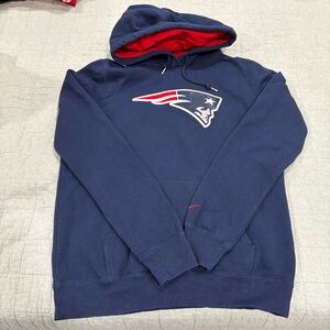 NFL Team Apparel New England Patriots Sweatshirt Hoodie Navy Red Size Large